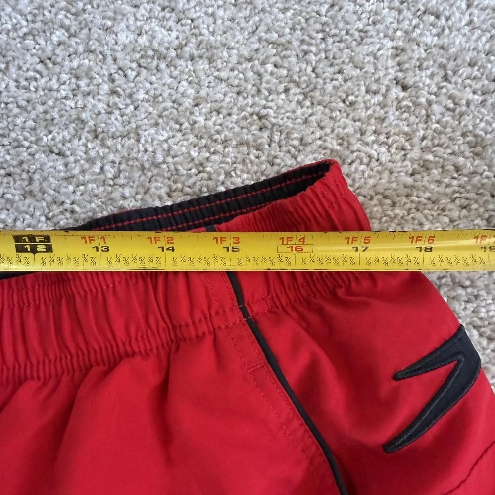Speedo Swim Shorts Mens XL Red Mesh Lined Cargo Pocket Quick Dry Trunks Beach